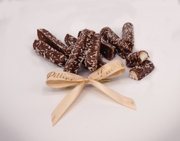 Schoko-Cocos-Stäbchen in Vollmilchschokolade